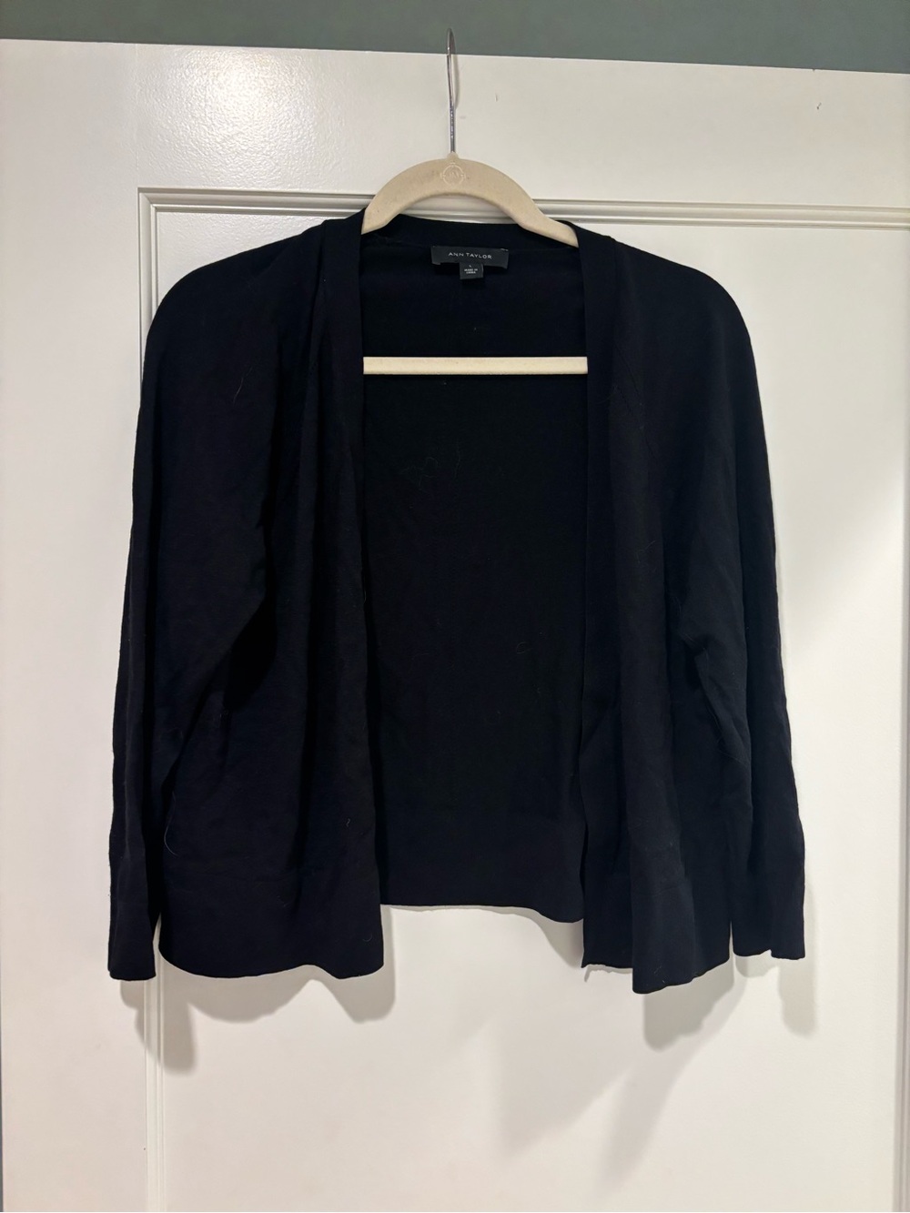 Ann Taylor Black Open-Front Women's Cardigan